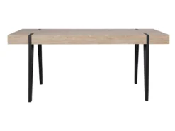 Table 180 X 90 Cm Bois Clair Et Noir ADENA -Meilleur Meubles Magasin table a manger 16228423