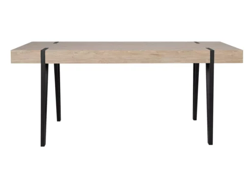 Table 180 X 90 Cm Bois Clair Et Noir ADENA -Meilleur Meubles Magasin table a manger 16228423
