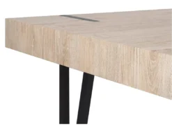 Table 180 X 90 Cm Bois Clair Et Noir ADENA -Meilleur Meubles Magasin table a manger 16228425