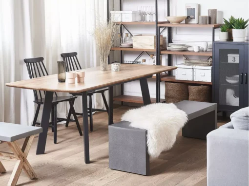 Table à Manger Extensible Effet Bois Foncé Et Noire 160/200 X 90 Cm SALVADOR -Meilleur Meubles Magasin table a manger 16266101