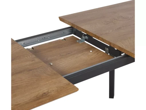 Table à Manger Extensible Effet Bois Foncé Et Noire 160/200 X 90 Cm SALVADOR -Meilleur Meubles Magasin table a manger 16266115