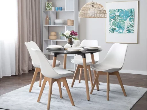 Table De Salle à Manger Noire 90 Cm BOVIO -Meilleur Meubles Magasin table a manger 16408561