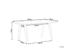 Table De Salle à Manger Bois Clair Et Blanc 150 X 90 Cm LENISTER -Meilleur Meubles Magasin table a manger 16408699