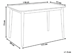 Table De Salle à Manger En Bois D Hévéa Et Gris 118 X 77 Cm MODESTO -Meilleur Meubles Magasin table a manger 16689813