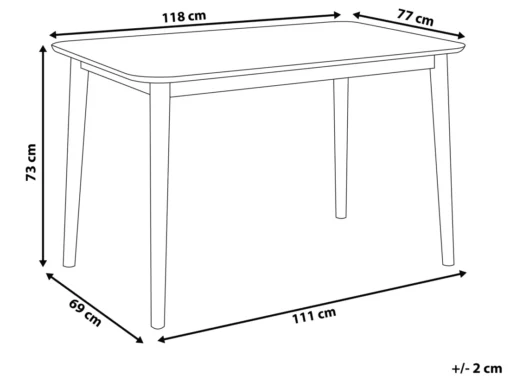 Table De Salle à Manger En Bois D Hévéa Et Gris 118 X 77 Cm MODESTO -Meilleur Meubles Magasin table a manger 16689813