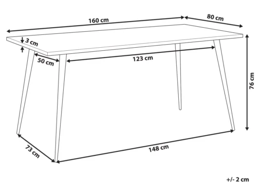 Table De Salle à Manger Effet Béton Gris 160 X 80 Cm SANTIAGO -Meilleur Meubles Magasin table a manger 16689983