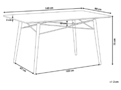 Table Noire 140 X 80 Cm BIONDI -Meilleur Meubles Magasin table a manger 16690015