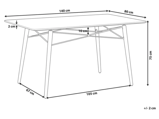 Table Noire 140 X 80 Cm BIONDI -Meilleur Meubles Magasin table a manger 16690015
