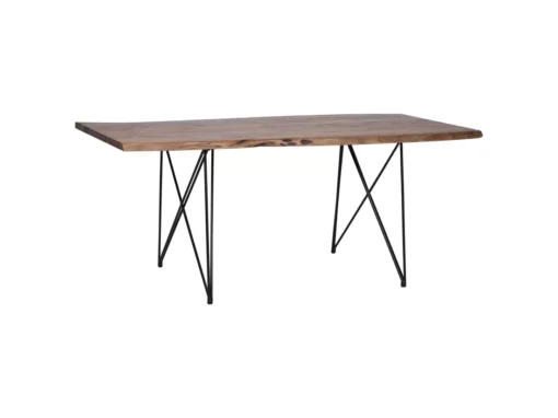 Table De Salle à Manger En Bois Foncé Et Métal 200 X 100 Cm MUMBAI -Meilleur Meubles Magasin table a manger 16690421