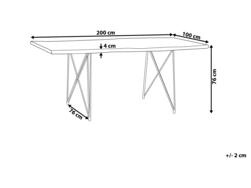 Table De Salle à Manger En Bois Foncé Et Métal 200 X 100 Cm MUMBAI -Meilleur Meubles Magasin table a manger 16690425