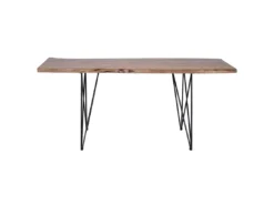 Table De Salle à Manger En Bois Foncé Et Métal 200 X 100 Cm MUMBAI -Meilleur Meubles Magasin table a manger 16690427