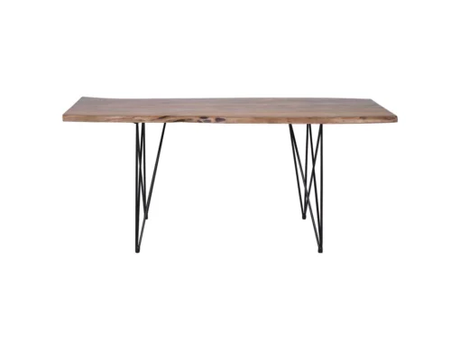 Table De Salle à Manger En Bois Foncé Et Métal 200 X 100 Cm MUMBAI -Meilleur Meubles Magasin table a manger 16690427