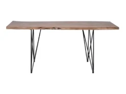 Table De Salle à Manger En Bois Foncé Et Métal 200 X 100 Cm MUMBAI -Meilleur Meubles Magasin table a manger 16690429