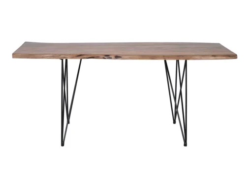 Table De Salle à Manger En Bois Foncé Et Métal 200 X 100 Cm MUMBAI -Meilleur Meubles Magasin table a manger 16690429