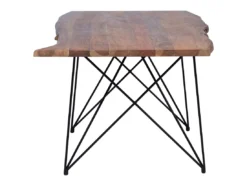 Table De Salle à Manger En Bois Foncé Et Métal 200 X 100 Cm MUMBAI -Meilleur Meubles Magasin table a manger 16690431