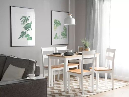Table à Manger En Marron - Blanc 114 X 68 Cm GEORGIA -Meilleur Meubles Magasin table a manger 16690513