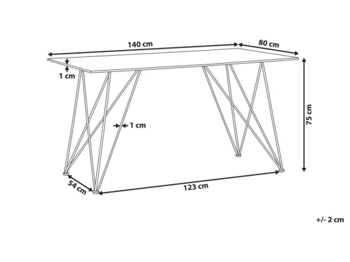 Table 140 X 80 Cm En Couleur Bois Clair Et Noir KENTON -Meilleur Meubles Magasin table a manger 16690631