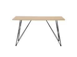 Table 140 X 80 Cm En Couleur Bois Clair Et Noir KENTON -Meilleur Meubles Magasin table a manger 16690633