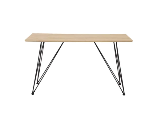 Table 140 X 80 Cm En Couleur Bois Clair Et Noir KENTON -Meilleur Meubles Magasin table a manger 16690633