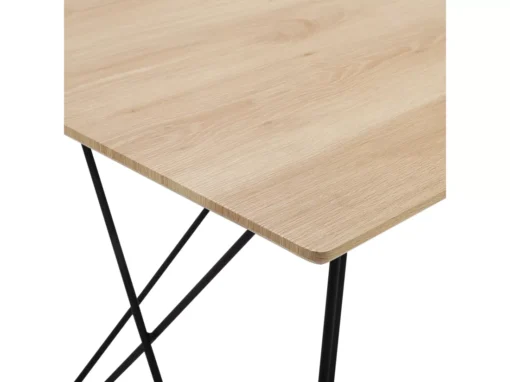 Table 140 X 80 Cm En Couleur Bois Clair Et Noir KENTON -Meilleur Meubles Magasin table a manger 16690635
