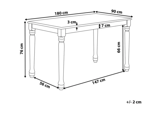 Table Blanche 180 X 90 Cm CARY -Meilleur Meubles Magasin table a manger 16690897