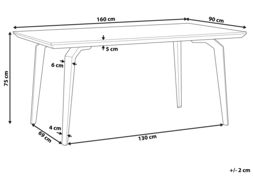Table De Salle à Manger Effet Bois Foncé / Noir 160 X 90 Cm AMARES -Meilleur Meubles Magasin table a manger 16691011