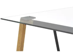 Table à Manger Transparente Et Effet Bois Clair 140 X 80 Cm TACOMA -Meilleur Meubles Magasin table a manger 16691057