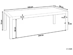 Table De Salle à Manger Table Blanche Pieds Noirs 220 Cm ARCTIC I -Meilleur Meubles Magasin table a manger 16691065