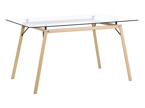 Table à Manger Transparente / Effet Bois Clair 140 X 80 Cm KAMINA -Meilleur Meubles Magasin table a manger 16691107