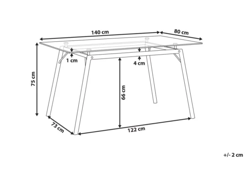 Table à Manger Transparente / Effet Bois Clair 140 X 80 Cm KAMINA -Meilleur Meubles Magasin table a manger 16691111