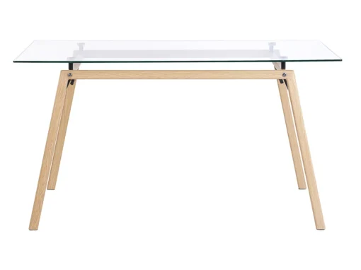 Table à Manger Transparente / Effet Bois Clair 140 X 80 Cm KAMINA -Meilleur Meubles Magasin table a manger 16691113