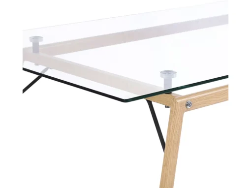 Table à Manger Transparente / Effet Bois Clair 140 X 80 Cm KAMINA -Meilleur Meubles Magasin table a manger 16691115