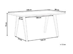 Table De Salle à Manger Effet Bois Clair Et Grise 150 X 90 Cm LENISTER -Meilleur Meubles Magasin table a manger 16691235