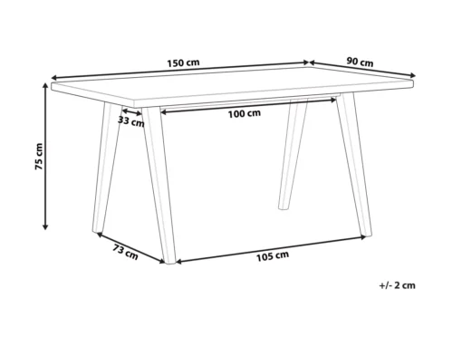 Table De Salle à Manger Effet Bois Clair Et Grise 150 X 90 Cm LENISTER -Meilleur Meubles Magasin table a manger 16691235