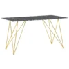 Table à Manger Effet Marbre Noir Et Dorée 140 X 80 Cm KENTON -Meilleur Meubles Magasin table a manger 16691273