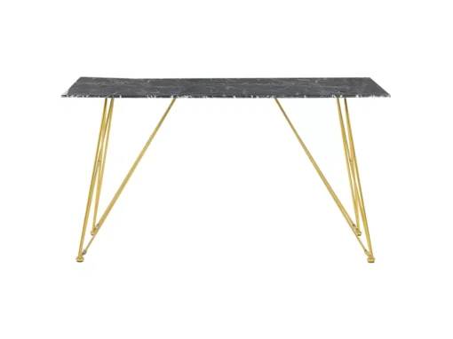 Table à Manger Effet Marbre Noir Et Dorée 140 X 80 Cm KENTON -Meilleur Meubles Magasin table a manger 16691279