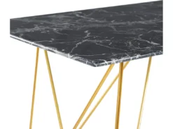 Table à Manger Effet Marbre Noir Et Dorée 140 X 80 Cm KENTON -Meilleur Meubles Magasin table a manger 16691285