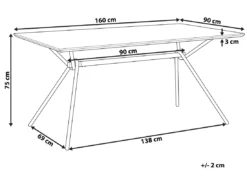 Table à Manger Effet Bois Foncé Et Noire 160 X 90 Cm AMSTERDAM -Meilleur Meubles Magasin table a manger 16691355