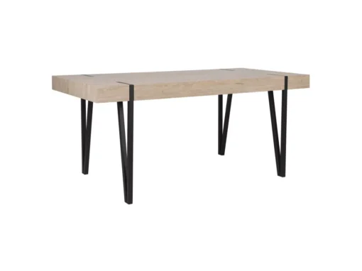 Table De Salle à Manger 150 X 90 Cm Effet Bois Clair Et Noir ADENA -Meilleur Meubles Magasin table a manger 16691465