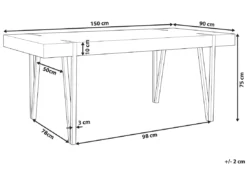 Table De Salle à Manger 150 X 90 Cm Effet Bois Clair Et Noir ADENA -Meilleur Meubles Magasin table a manger 16691469