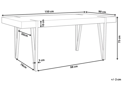 Table De Salle à Manger 150 X 90 Cm Effet Bois Clair Et Noir ADENA -Meilleur Meubles Magasin table a manger 16691469