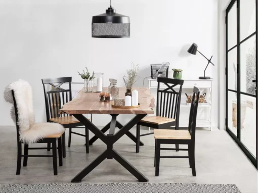 Table De Salle à Manger En Bois 200 X 95 Cm Marron/noir VALBO -Meilleur Meubles Magasin table a manger 16691483