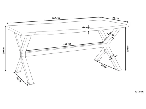 Table De Salle à Manger En Bois 200 X 95 Cm Marron/noir VALBO -Meilleur Meubles Magasin table a manger 16691485