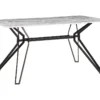 Table De Salle à Manger Effet Marbre Blanc / Noir 160 X 90 Cm BALLINA -Meilleur Meubles Magasin table a manger 16691499