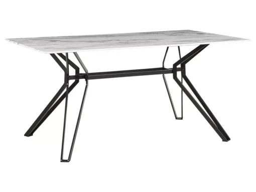 Table De Salle à Manger Effet Marbre Blanc / Noir 160 X 90 Cm BALLINA -Meilleur Meubles Magasin table a manger 16691499
