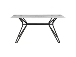 Table De Salle à Manger Effet Marbre Blanc / Noir 160 X 90 Cm BALLINA -Meilleur Meubles Magasin table a manger 16691505