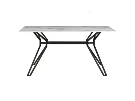 Table De Salle à Manger Effet Marbre Blanc / Noir 160 X 90 Cm BALLINA -Meilleur Meubles Magasin table a manger 16691505