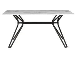 Table De Salle à Manger Effet Marbre Blanc / Noir 160 X 90 Cm BALLINA -Meilleur Meubles Magasin table a manger 16691507