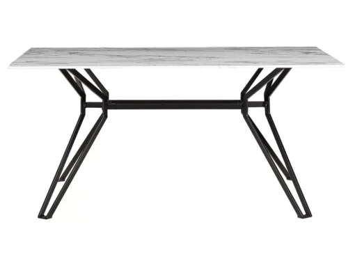 Table De Salle à Manger Effet Marbre Blanc / Noir 160 X 90 Cm BALLINA -Meilleur Meubles Magasin table a manger 16691507