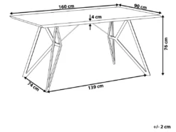 Table De Salle à Manger 160 X 90 Cm Effet Bois Et Noir BUSCOT -Meilleur Meubles Magasin table a manger 16691557